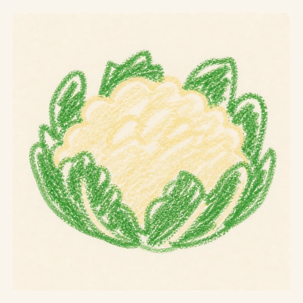 カリフラワーの花蕾のらくがき表示