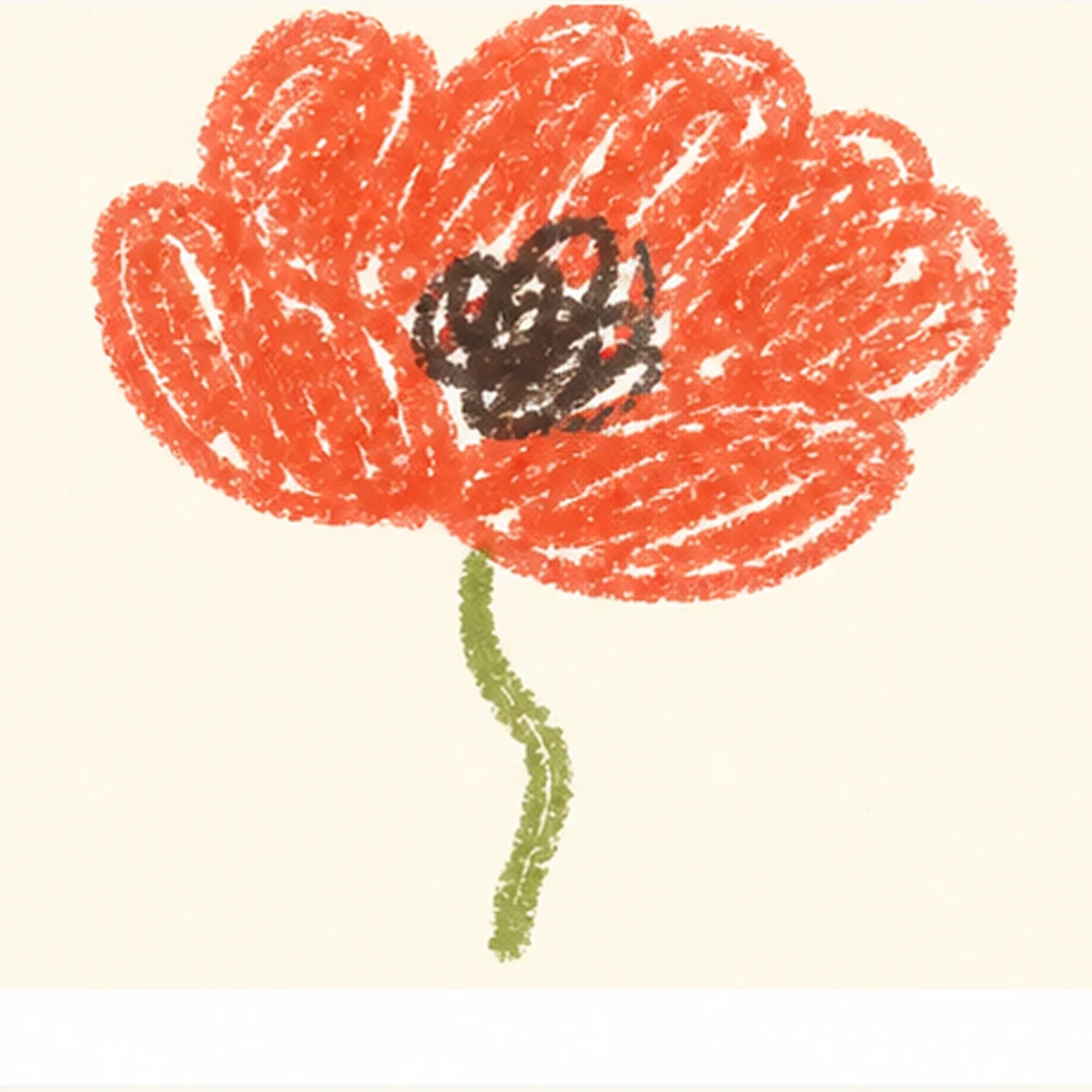 赤いケシの花のらくがき表示