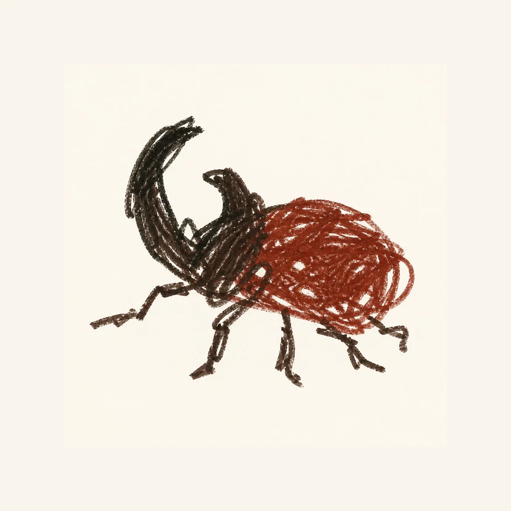 カブトムシのらくがき表示