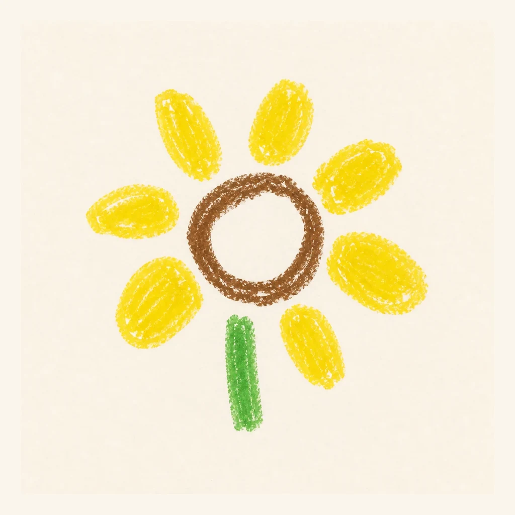 ヒマワリの花盤のらくがき表示